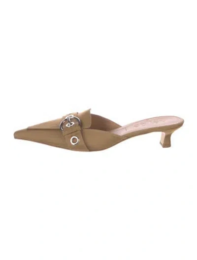 Pre-owned Aeyde Suede Mules In Neutral