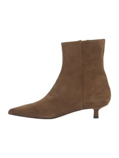Pre-owned Aeyde Suede Pleated Accents Boots In Brown