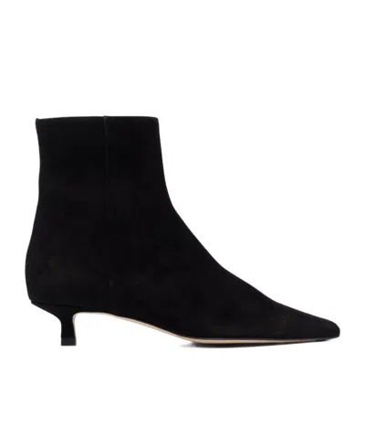 Aeyde Suede Pointed-toe Boots In Black
