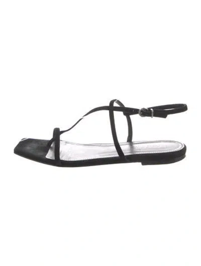 Pre-owned Aeyde Suede Sandals In Black