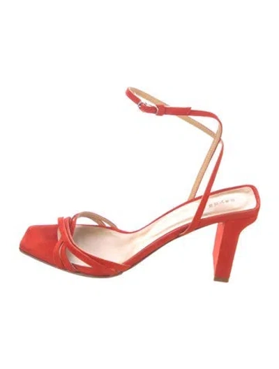 Pre-owned Aeyde Suede Sandals In Orange
