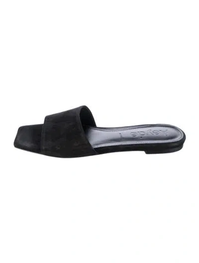 Pre-owned Aeyde Suede Slides In Black