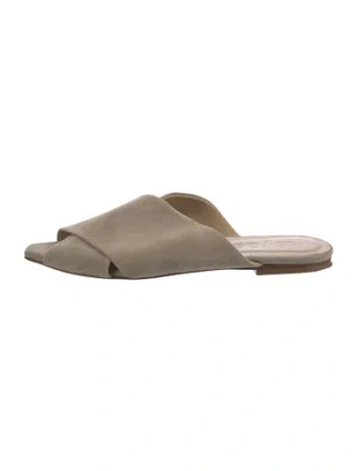 Pre-owned Aeyde Suede Slides In Neutrals