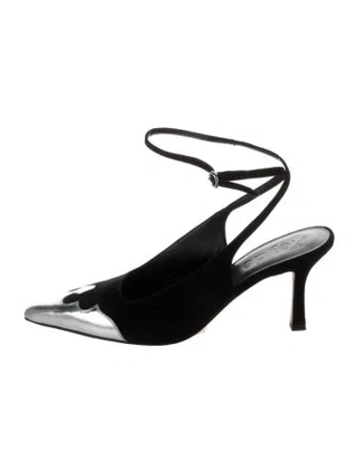 Pre-owned Aeyde Suede Slingback Pumps In Black