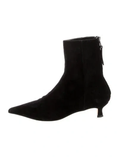 Pre-owned Aeyde Suede Sock Boots In Black