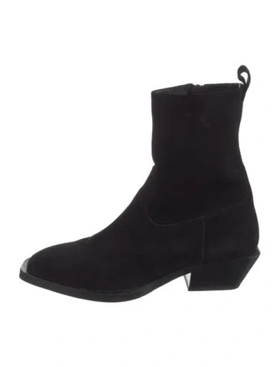 Pre-owned Aeyde Suede Western Boots In Black