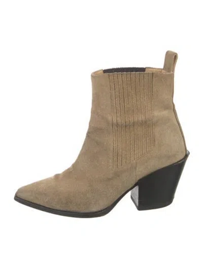 Pre-owned Aeyde Suede Western Boots In Neutral