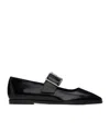 Aeyde Sunny Polido Dancer Lamb Leather Flats In Black