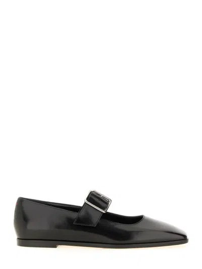 Aeyde Sunny Polido Dancer Lamb Leather Flats In Black