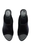 Aeyde Leather-mesh Suzanne Wedge Sandals 55 In Black