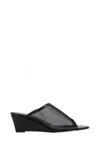 Aeyde Leather-mesh Suzanne Wedge Sandals 55 In Multi
