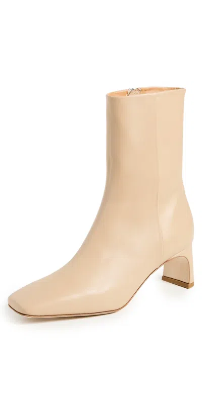 Aeyde Tabitha Calf Leather Latte Booties Latte