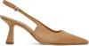 Aeyde Tan Fernanda Leather Slingback Heels In Hazelnut