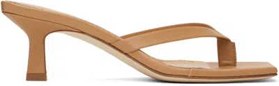 Aeyde Tan Wilma Leather Toe-post Heeled Sandals