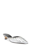 Aeyde Tania Kiltie Fringe Mule In Silver