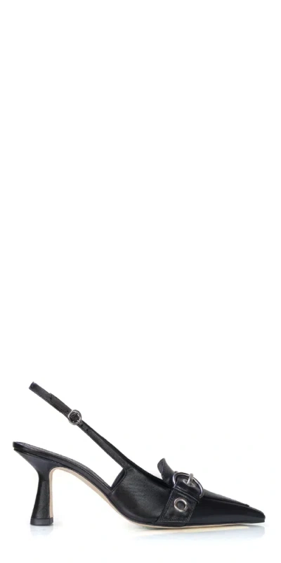 Aeyde Tara Eyelet Slingbacks In Black