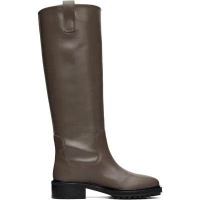 Aeyde Taupe Henry Knee-high Boots In Brown