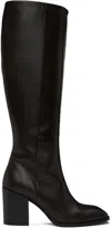 Aeyde Brown Teresa Knee-high Boots In Black
