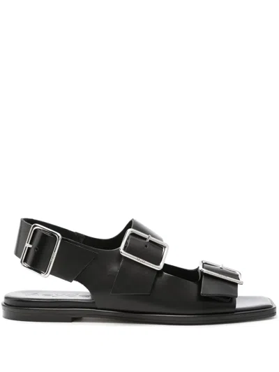 Aeyde 10mm Thekla Leather Sandals In Black