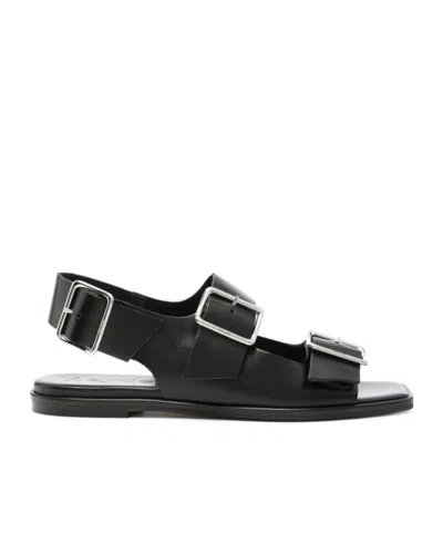 Aeyde 10mm Thekla Leather Sandals In Black