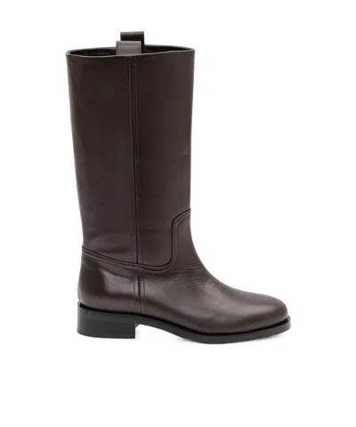 Aeyde Theo Knee-high Boots In Brown