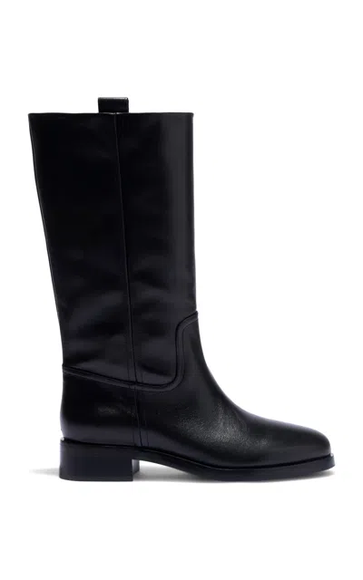 Aeyde Theo Leather Boots In Black