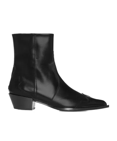 Aeyde Thick Heel Booties In Black