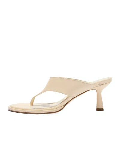 Aeyde Thong Heeled Mule Sandals In Nude