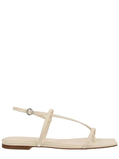 Aeyde Thong Sandal With Adjustable Ankle Strap And Minimalist Design In Neutral