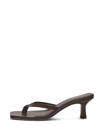 Aeyde Thong Square Sandals In Brown
