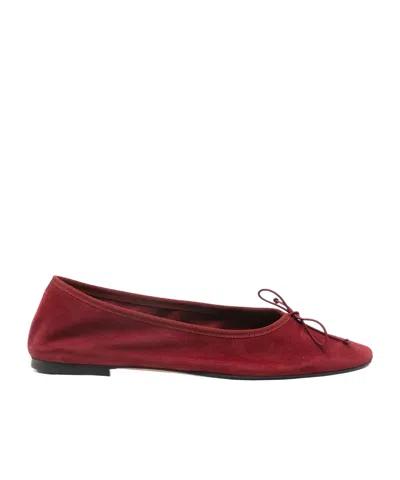 Aeyde Tiby Suede Ballerinas In Red
