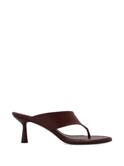 Aeyde Toe Leather Sandals In Brown