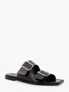Aeyde Tonya Leather Double Strap Sandals In Brown