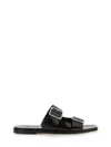 Aeyde Tonya Leather Sandals With Double Strap In Black