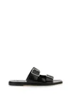 Aeyde Tonya Leather Sandals With Double Strap In Animal Print