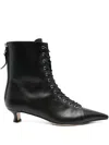 Aeyde 40mm Trixi Lace-up Pointed-toe Boots In Black