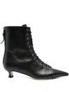 Aeyde Pointed Toe Kitten Heel Ankle Boots In Black