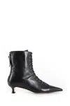 Aeyde Pointed Toe Kitten Heel Ankle Boots In Black