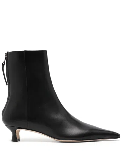 Aeyde 50mm Pointed-toe Ankle Boots In Black