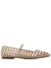Aeyde Beige Uma Caged Mary-jane Ballerina Flats In Neutrals