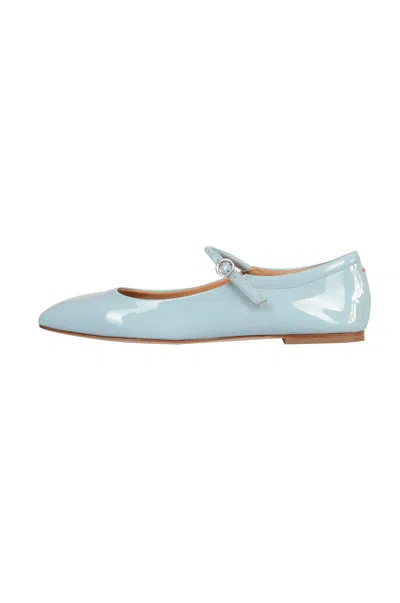 Aeyde Uma Patent-leather Ballerina Shoes In Powder Blue