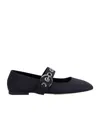 Aeyde Nappa Leather Flats With Circular Hardware Detail In Black