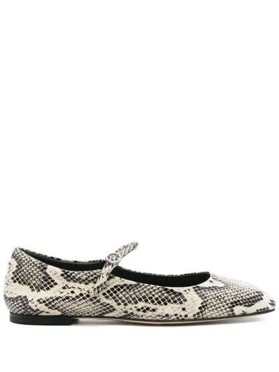 Aeyde Uma Snake Printed Leather Flats In Multicolour