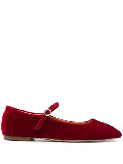 Aeyde Uma Ballet Flats In Red