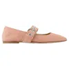 Aeyde Uma Eyelet-buckle Ballet Flats In Pink