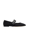 Aeyde Nappa Leather Flats With Circular Hardware Detail In Black