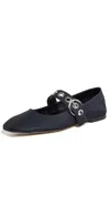 Aeyde Nappa Leather Flats With Circular Hardware Detail In Black