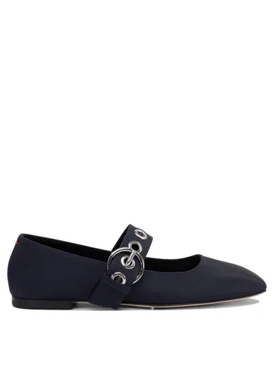 Aeyde "uma Eyelet" Mary Jane Bellet Flats In Blue