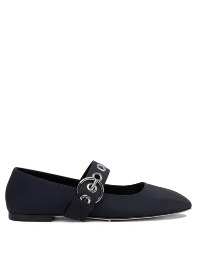 Aeyde "uma Eyelet" Mary Jane Bellet Flats In Blue