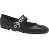 Aeyde Nappa Leather Flats With Circular Hardware Detail In Black